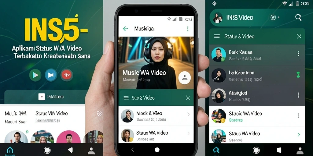 Antarmuka INS55 yang memudahkan pengguna untuk membuat Status WA Video.