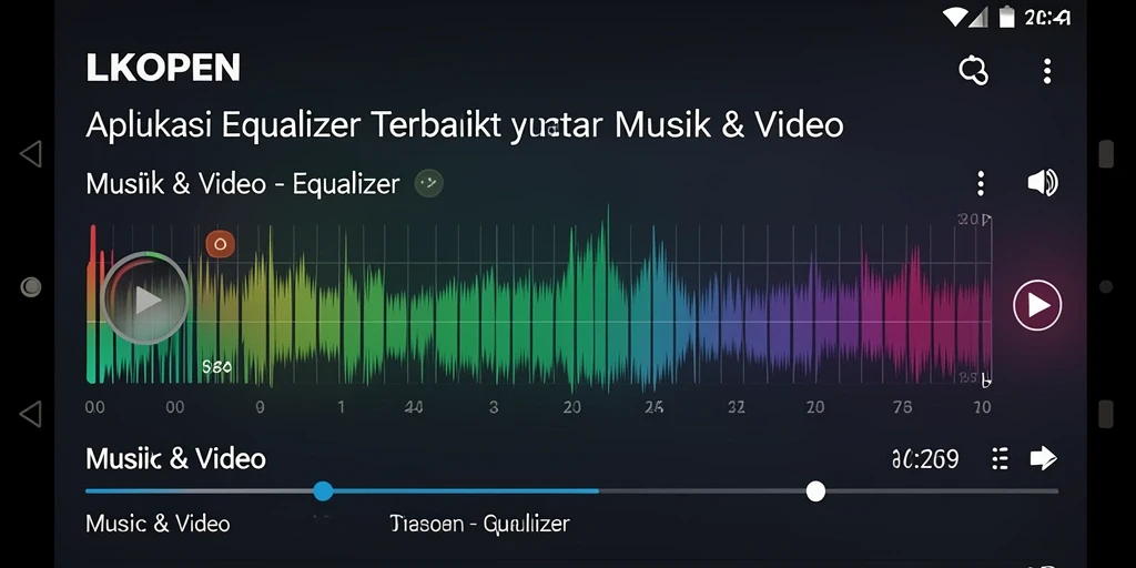 Antarmuka LKOPEN menunjukkan kontrol equalizer yang interaktif dan intuitif.