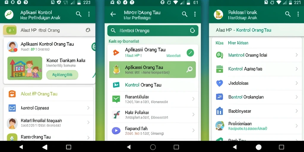 Antarmuka aplikasi MPO2121 untuk kontrol orang tua yang intuitif.