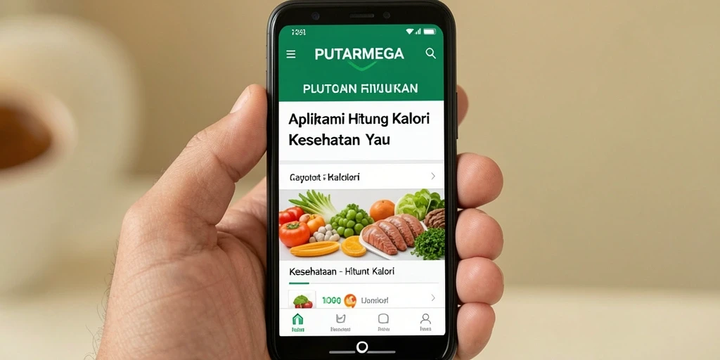 Antarmuka PUTARMEGA menampilkan fitur Hitung Kalori dengan jelas.