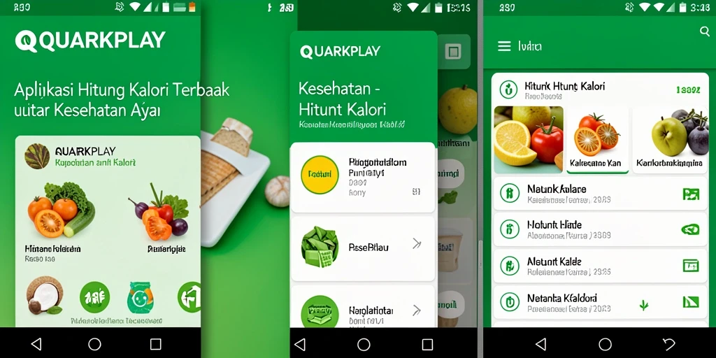 Tampilan antarmuka QUARKPLAY yang sederhana dan intuitif untuk Hitung Kalori.