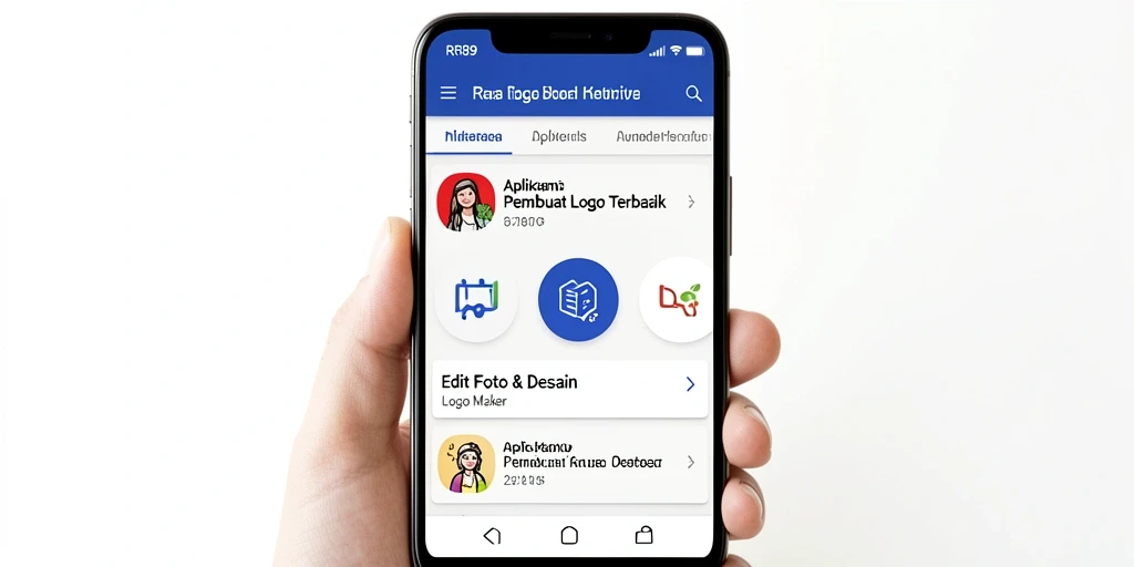 Antarmuka pengguna RR89 yang menarik dan fungsional untuk menciptakan logo.