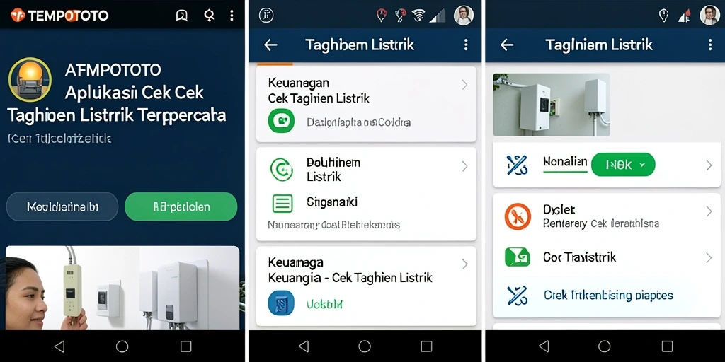 Tampilan antarmuka aplikasi Cek Tagihan Listrik TEMPOTOTO.