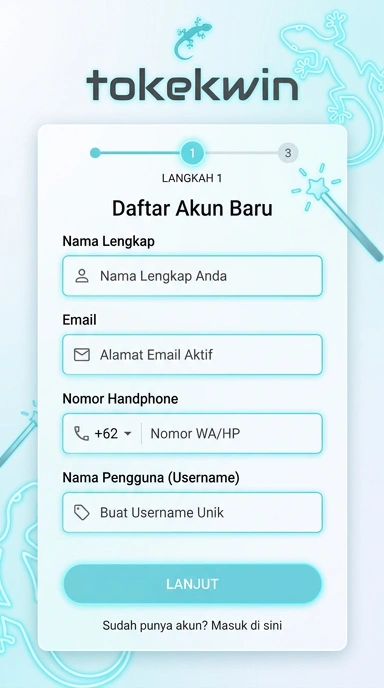 Buat Akun Baru di Tokekwin Mudah dan Praktis